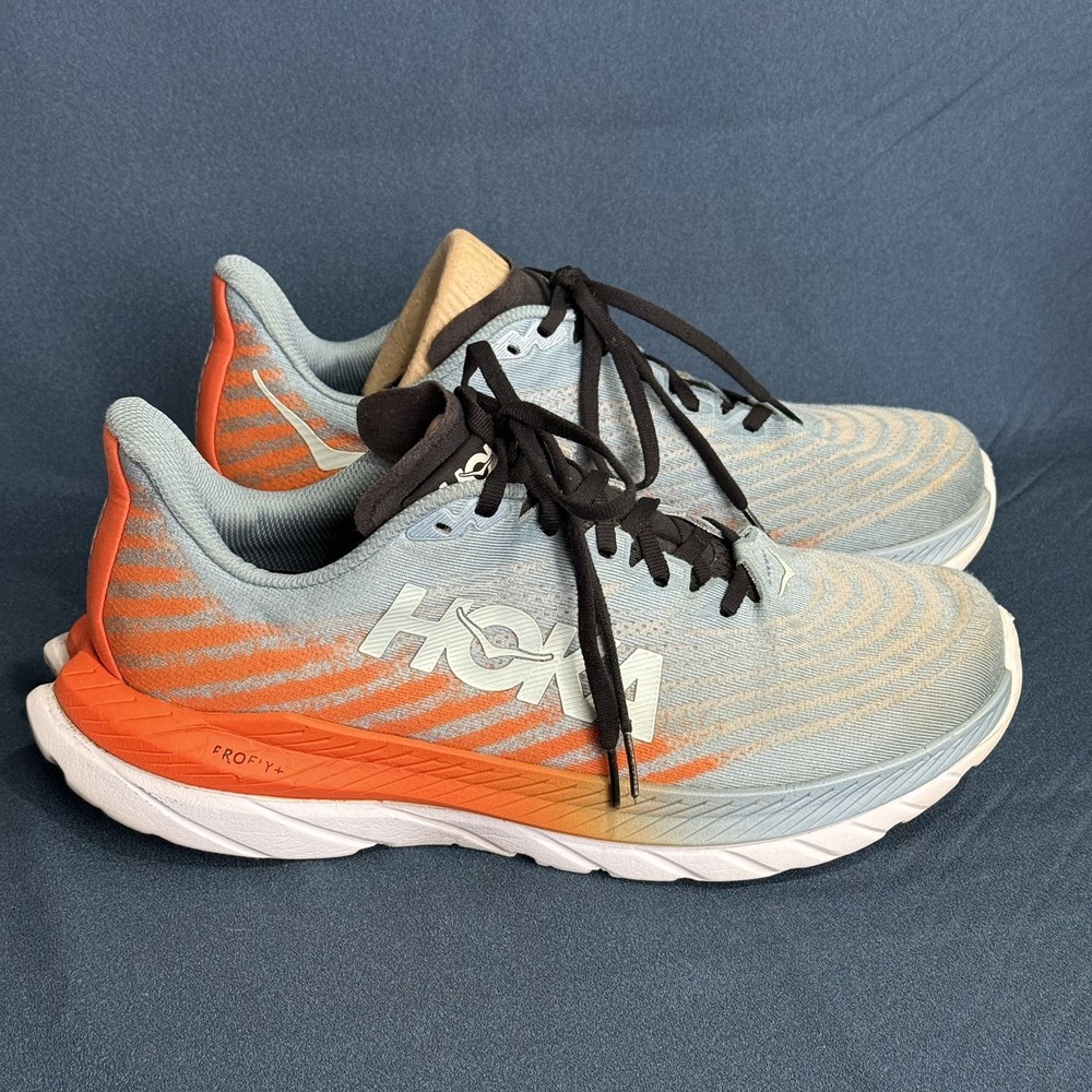 Hoka One One Mach 5 Mens Size 10 D Blue Orange Running Shoes 1127893-MSPBL